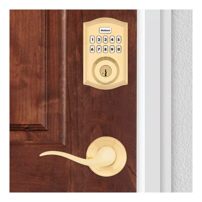 Kwikset Home Connect 620 Smart Lock, Z-Wave 700 Long Range, Traditional with Deadbolt, Polished Brass
